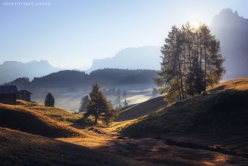 Утро в Доломитах