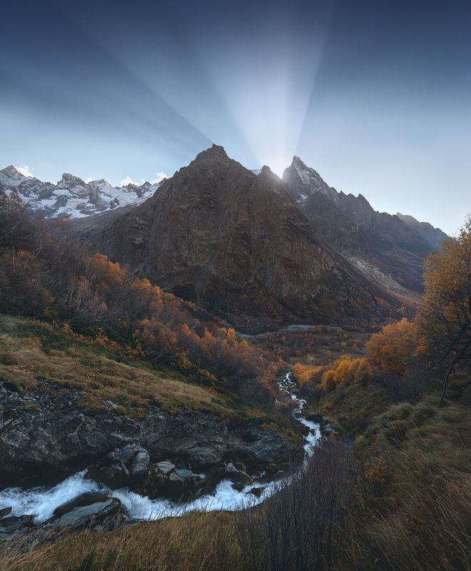 домбай, домбай-ульген, чучхурский водопад, джугутурлючат, осень *** фото превью