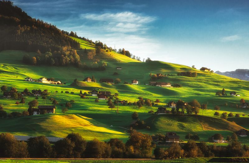 landscape.hills,light,swiss,nature The light on the hills фото превью