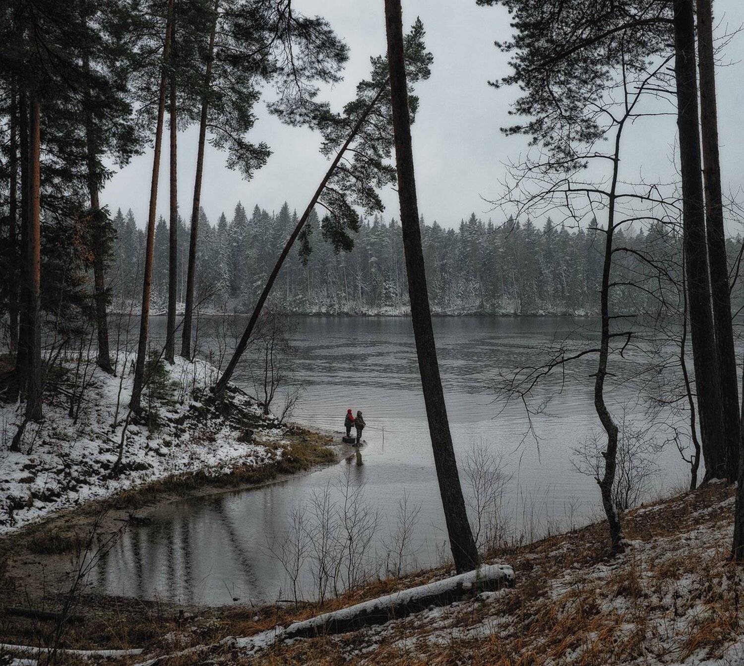 осень,дождь,рыбалка,рыбаки,река,берег,ноябрь, Евгений Плетнев