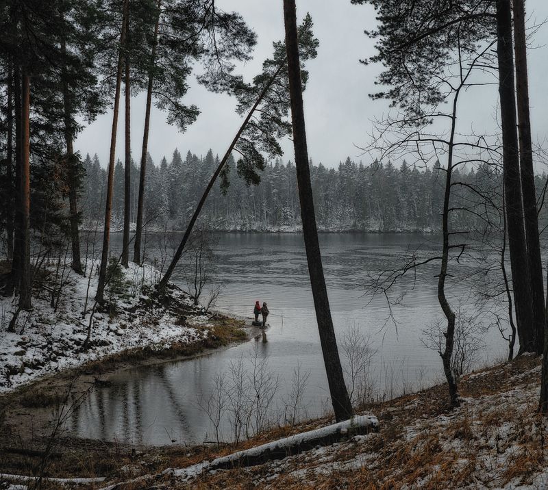 осень,дождь,рыбалка,рыбаки,река,берег,ноябрь Дождливая рыбалка фото превью