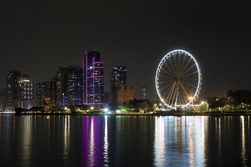 пейзаж ночь Ночные огни фото превью