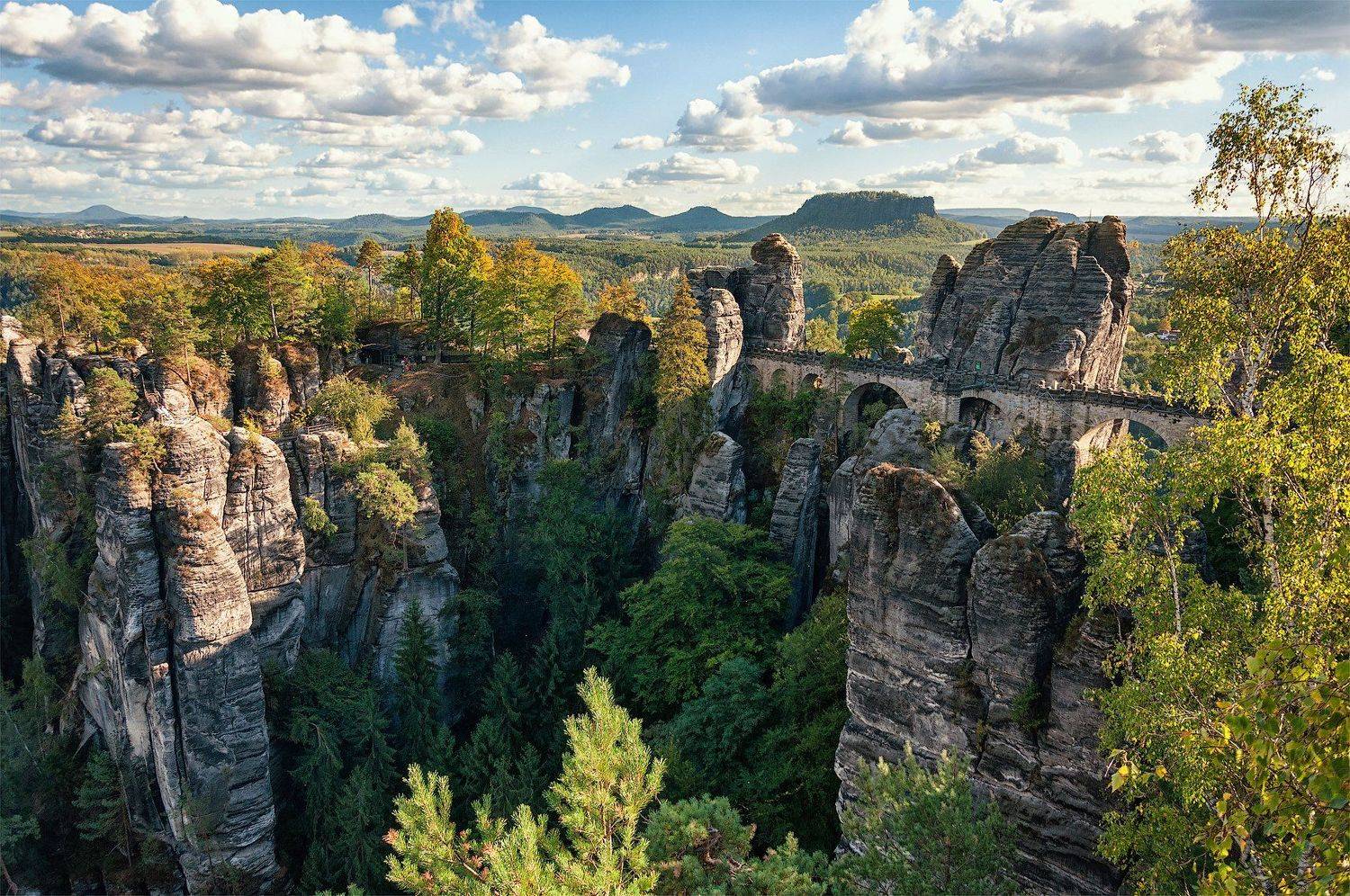 германия, саксонская швейцария, горы, бастай, лес, река, эльба, каньон, мост, тропа художников, Андрей Кобыща