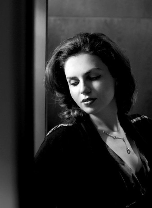 beautiful, lady, cafe, noir La femme en noir фото превью