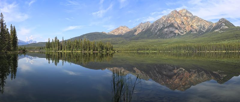 озеро, горы, отражения, лес, канада, альберта И снова отражаются в памяти моей... фото превью