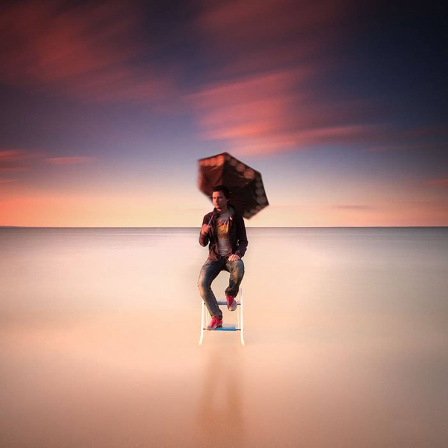 автопортрет, закат, длинная, выдержка, побережье, vadnak