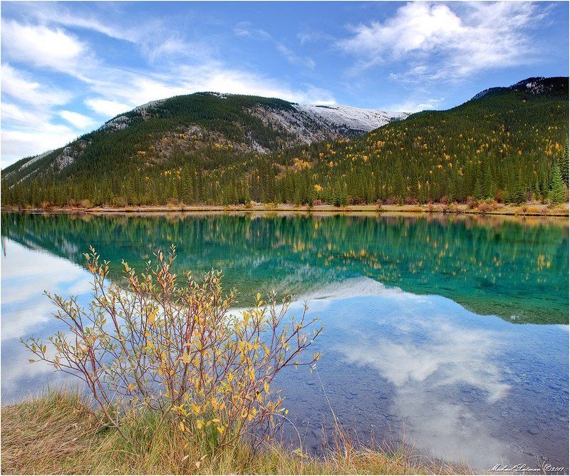 lake, , rocky, mountains, evening, fall, colors Latter days... фото превью