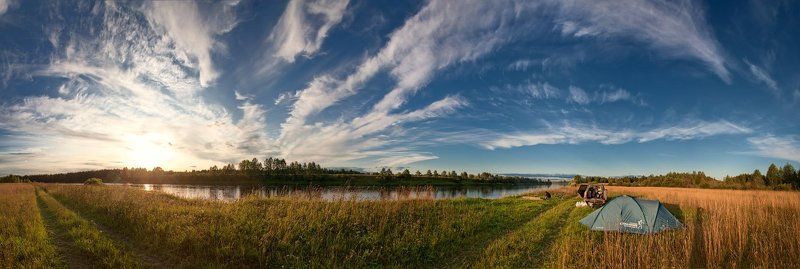 вечер, на, реке, онега Вечер на реке Онега фото превью