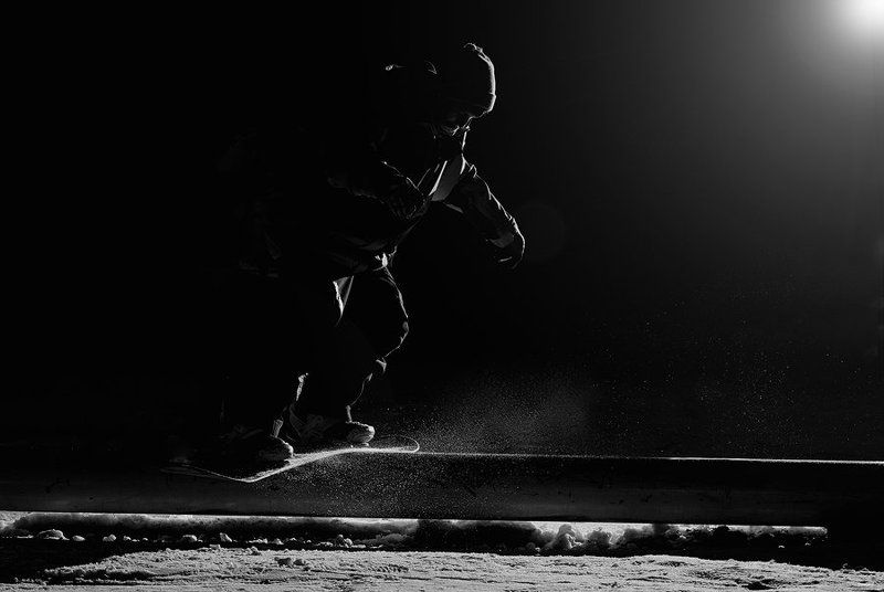 snowboard, extreme, sport, jibbing, спорт, экстрим, сноуборд, стробизм, ночь, джиб  фото превью