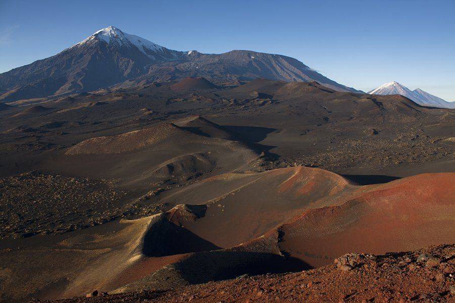 камчатка, вулкан, толбачик, удина, шлак, закат, вечер, облака, зимина,, Денис Будьков