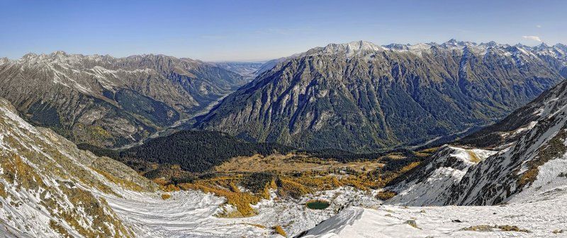 домбай, горы, осень, панорама Домбайская осень фото превью