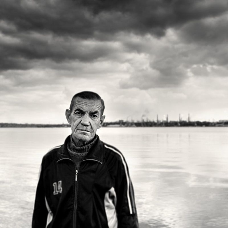 пляж, портрет, случайность, ч/б *** фото превью