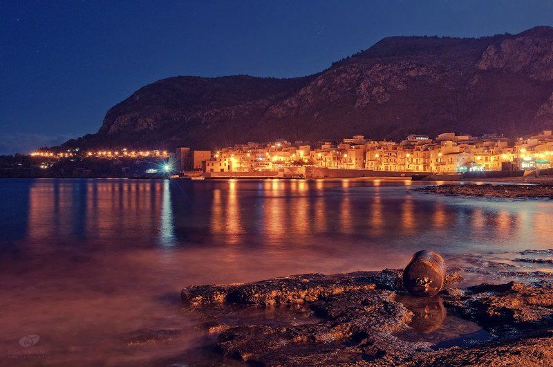 аспра, италия, сицилия, пейзаж, город Вечерняя Аспра фото превью