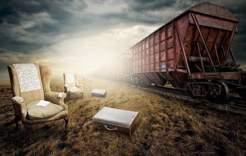 train, voyage, last, nature, field, rail, rusty, light Last Voyage фото превью