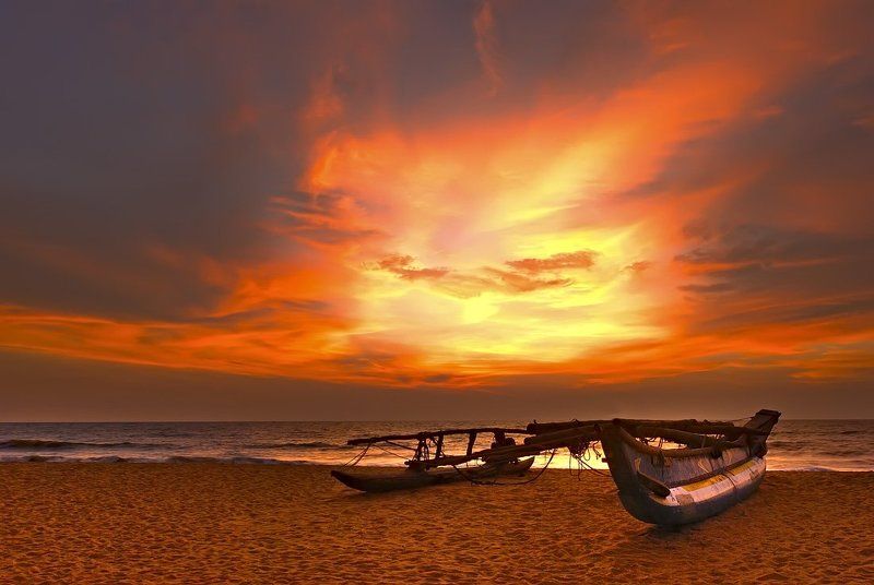 шри, ланка, индийский, океан, закат, катамаран, аюбован Aubowan Sri-Lanka! фото превью