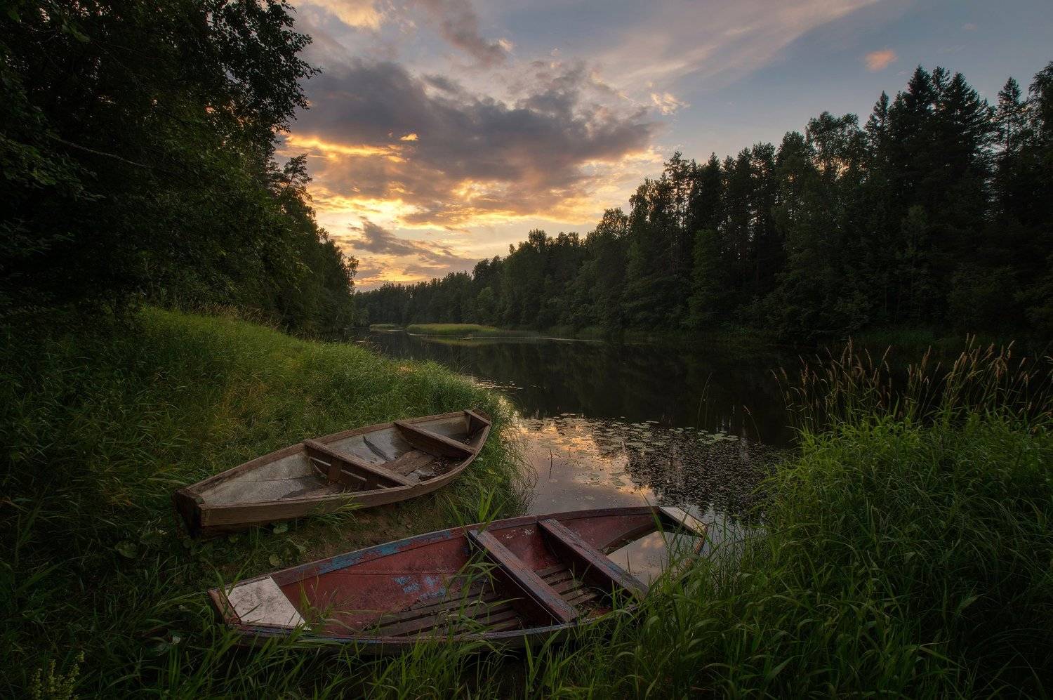 пейзаж, река, закат, александр таничев