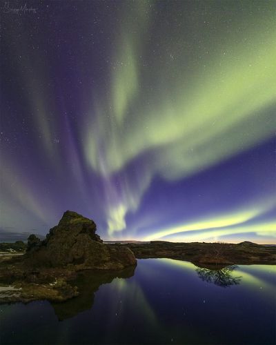 Myvatn lake & northern lights.