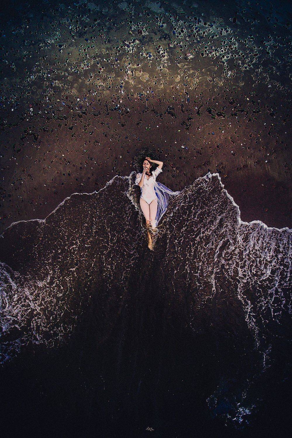 woman, portrait, natural light, art, sea, waves, drone, Руслан Болгов (Axe)