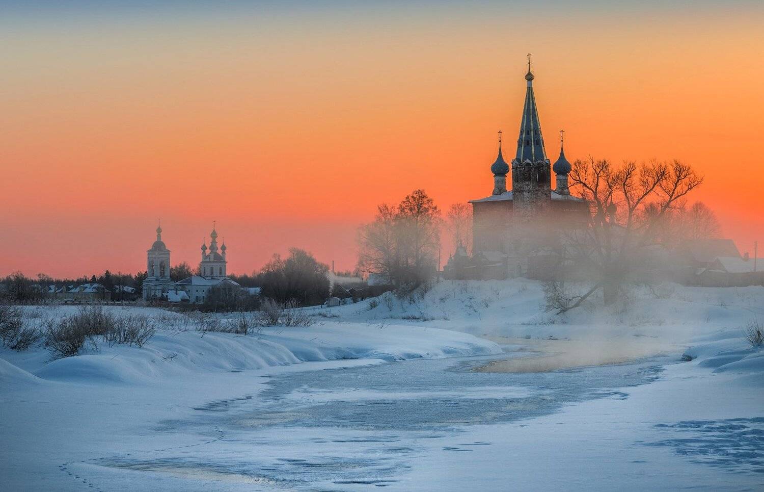 утро, рассвет, природа, туман, река,дунилово, Виталий Левыкин