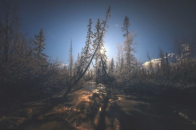 пейзаж, природа, кольский п-ов, луна *** фото превью