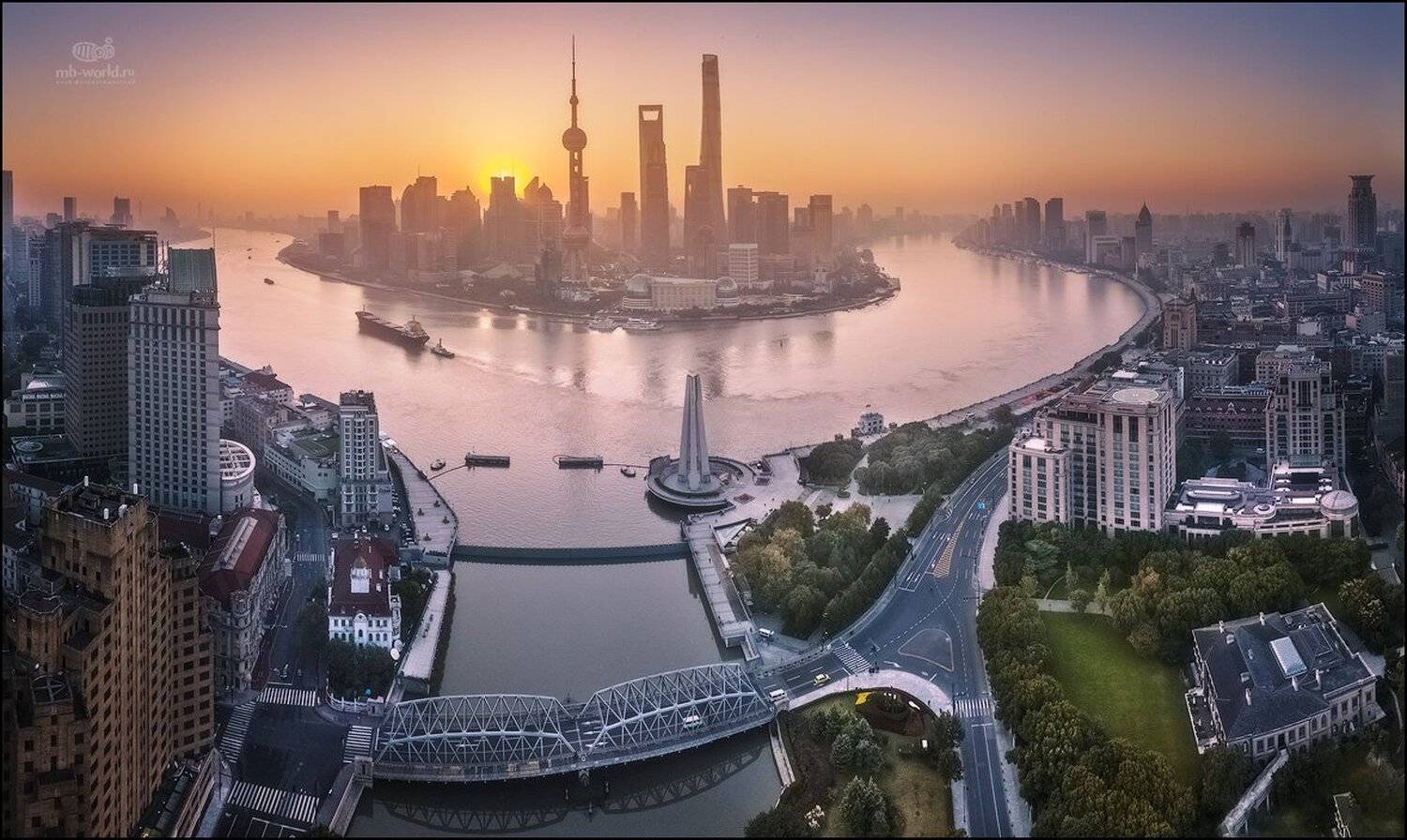 Китай, Шанхай, дрон, рассвет, dji, mavicpro, Mikhail Vorobyev