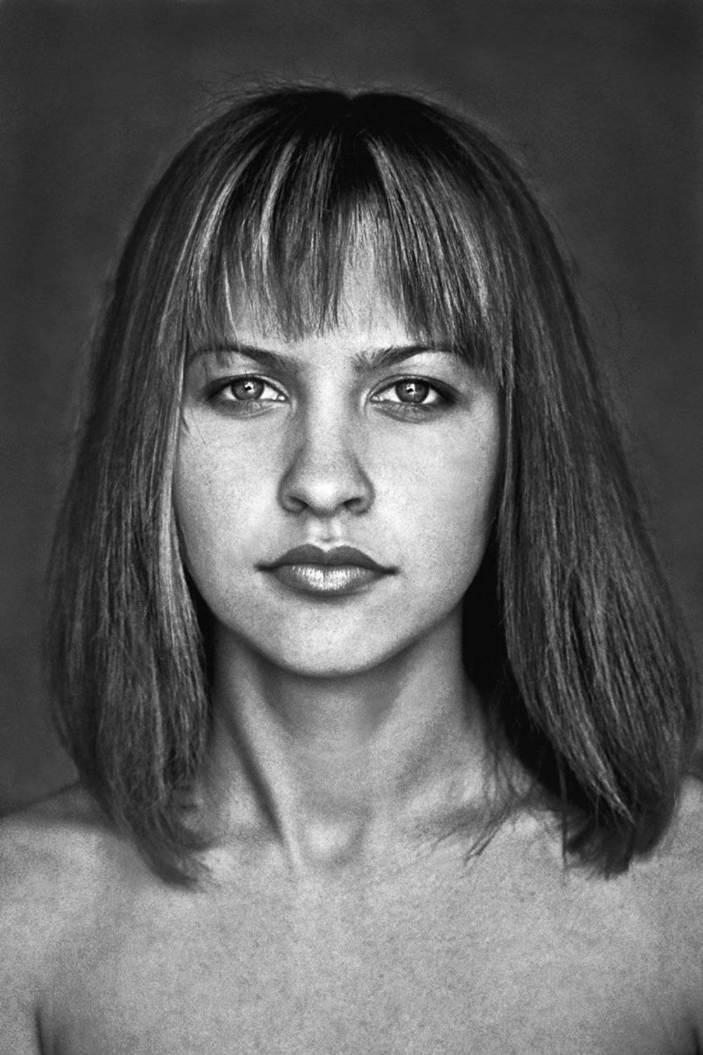 портрет, девушка, глаза, взгляд, волосы, чб, апатиты, Николай Смоляк