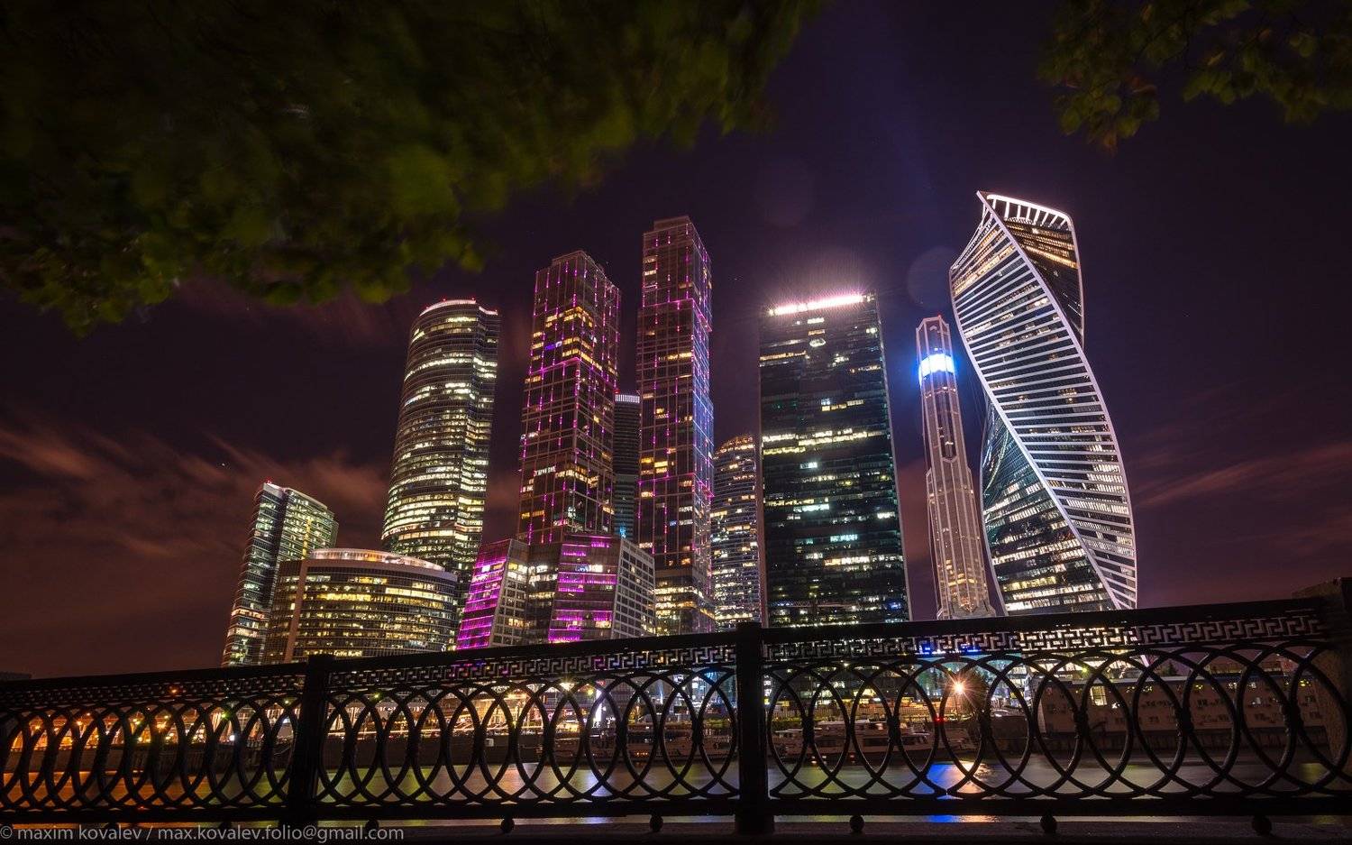 moscow, moskva r., russia, architecture, city, evening, night, reflection, river, sky-scraper, water, москва, москва р., москва-сити, россия, архитектура, вечер, вода, город, небоскрёб, ночь, отражение, река, Максим Ковалёв