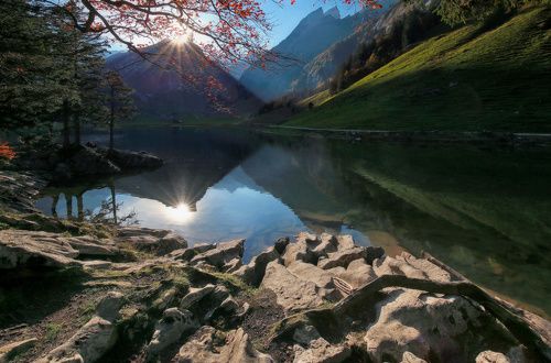 Вечер в Швейцарских Альпах