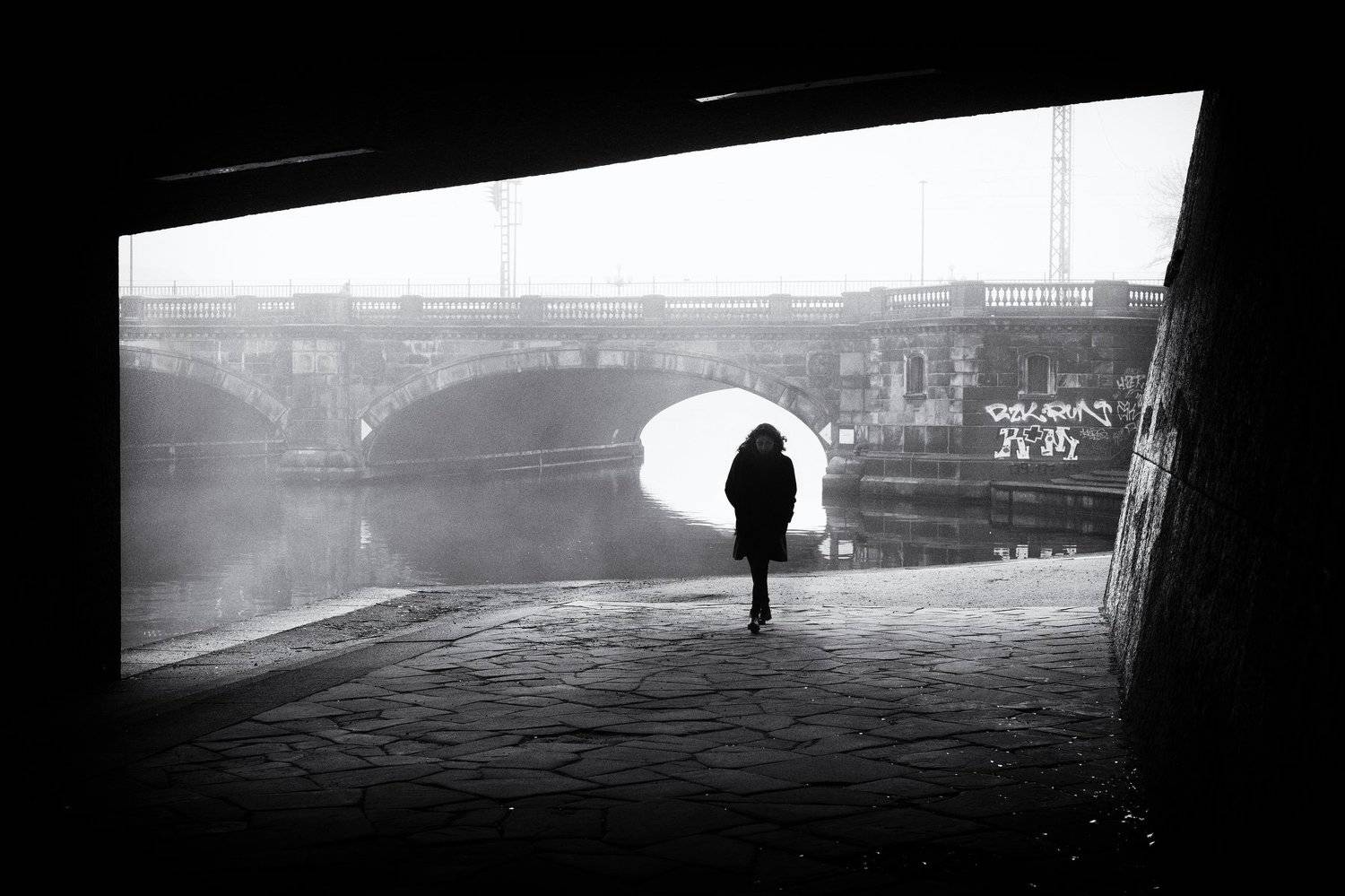 bridge, urban, street, people, water, fog, mist, haze, hamburg, germany, Alexander Sch&ouml;nberg