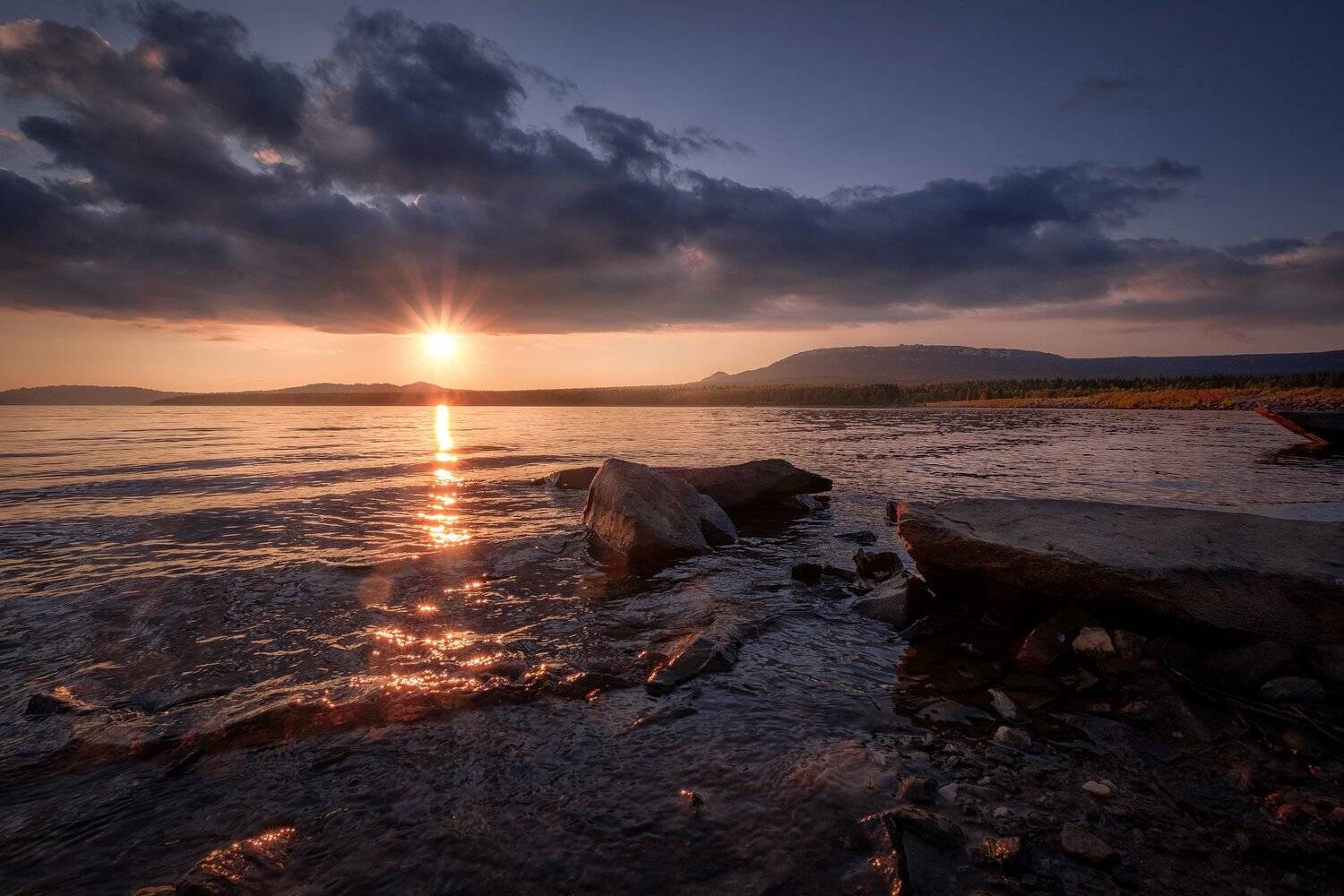 зюраткуль, пейзаж, озеро, закат, горы, урал, небо, солнце, Андрей Чиж