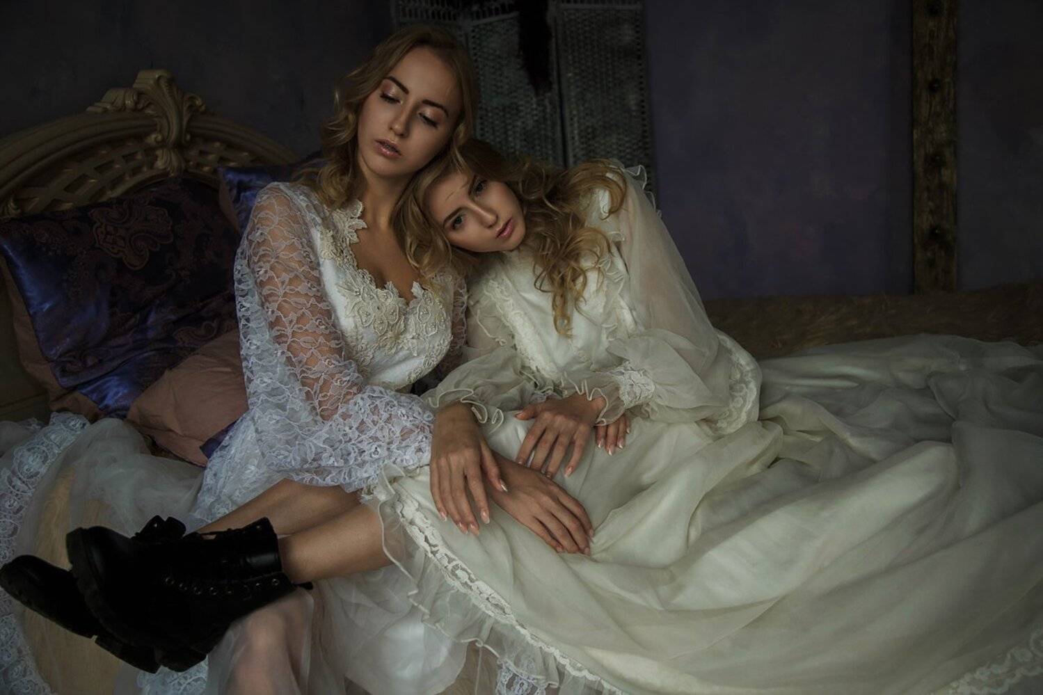 фото винтаж портрет близнецы сёстры танцы, Marie Dashkova