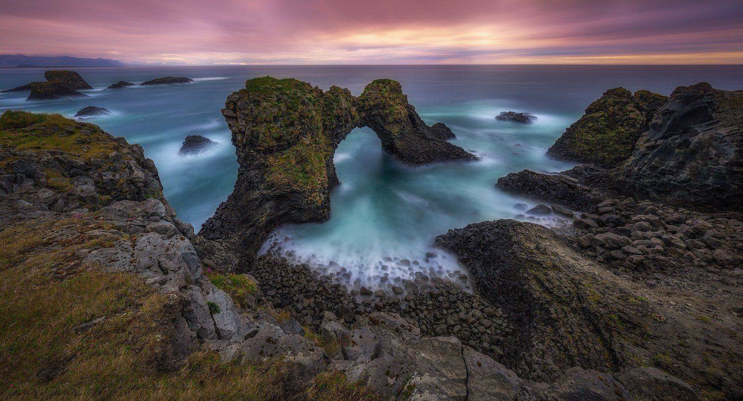 исландия, iceland, океан, море, скалы, gatklettur,, Юрий (Phototours.pro) Шевченко