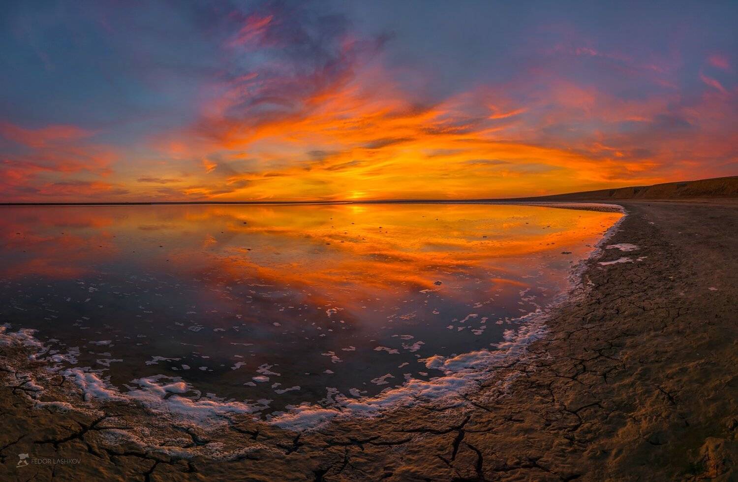 ставропольский край, фотоальбом, ставрополье, закат, небо, облака, озеро, маныч, гудило, отражение, берег, вода, гладь, сумерки,, Лашков Фёдор
