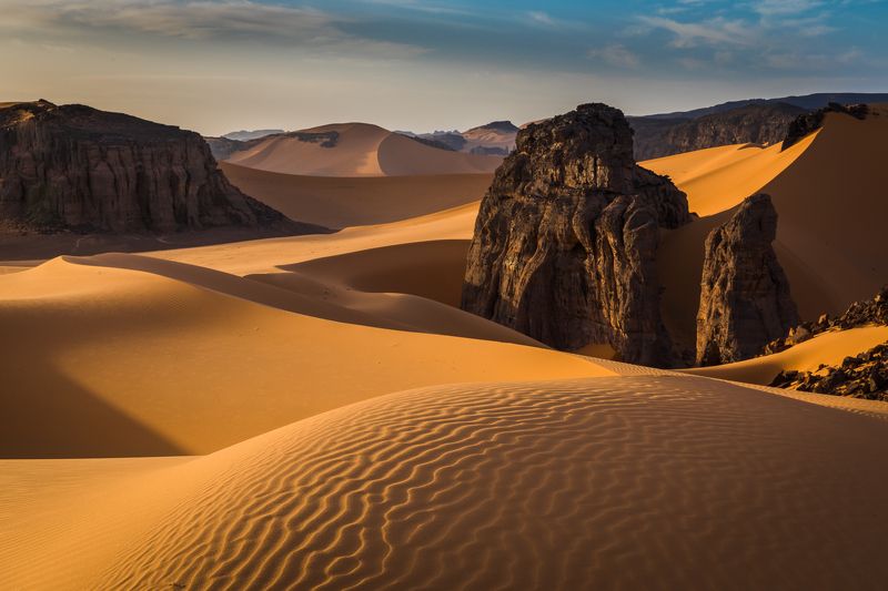 пустыня, сахара, песок, алжир, дюны, тадрарт Тадрарт фото превью