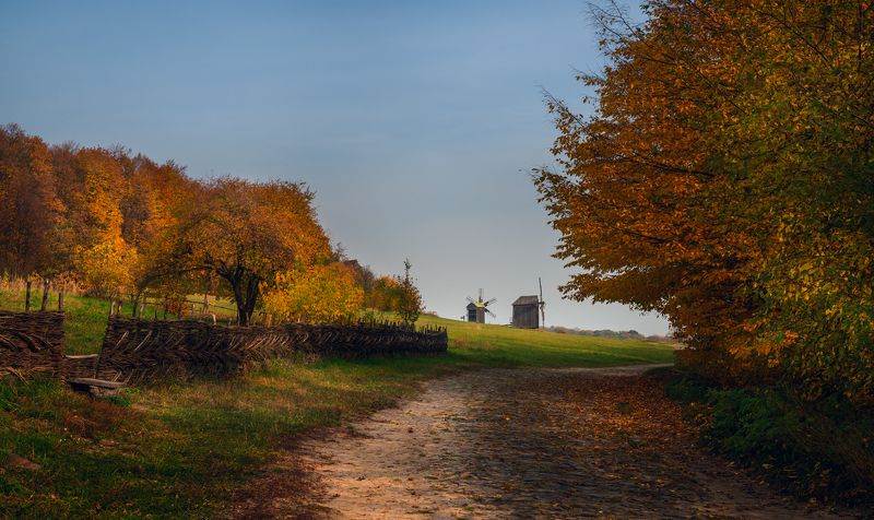осень, село, хата Осень на хуторе фото превью