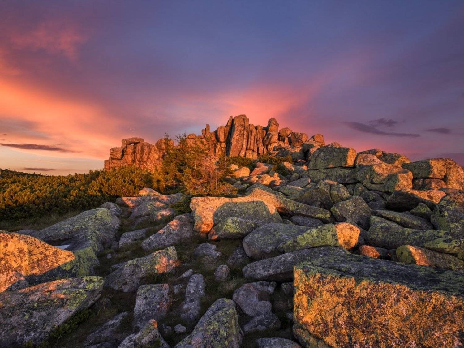 sunset, czech, chzechia, krkono&scaron;e, giant moutains, Jakub M&uuml;ller