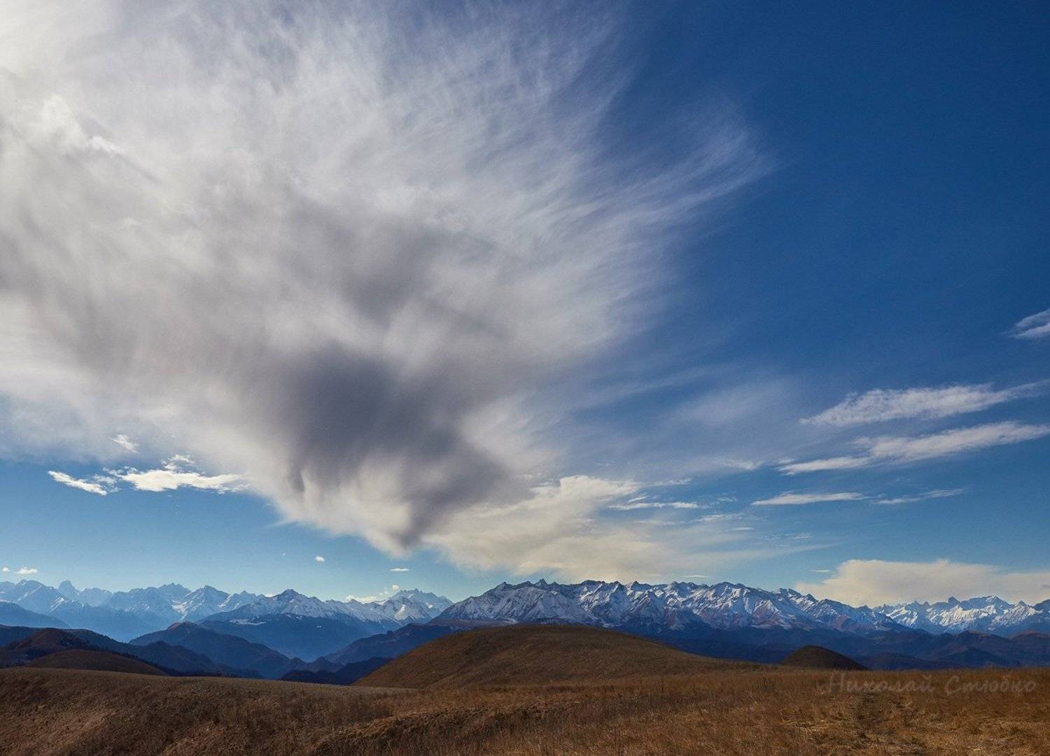 кавказ горы небо облака, Николай Стюбко