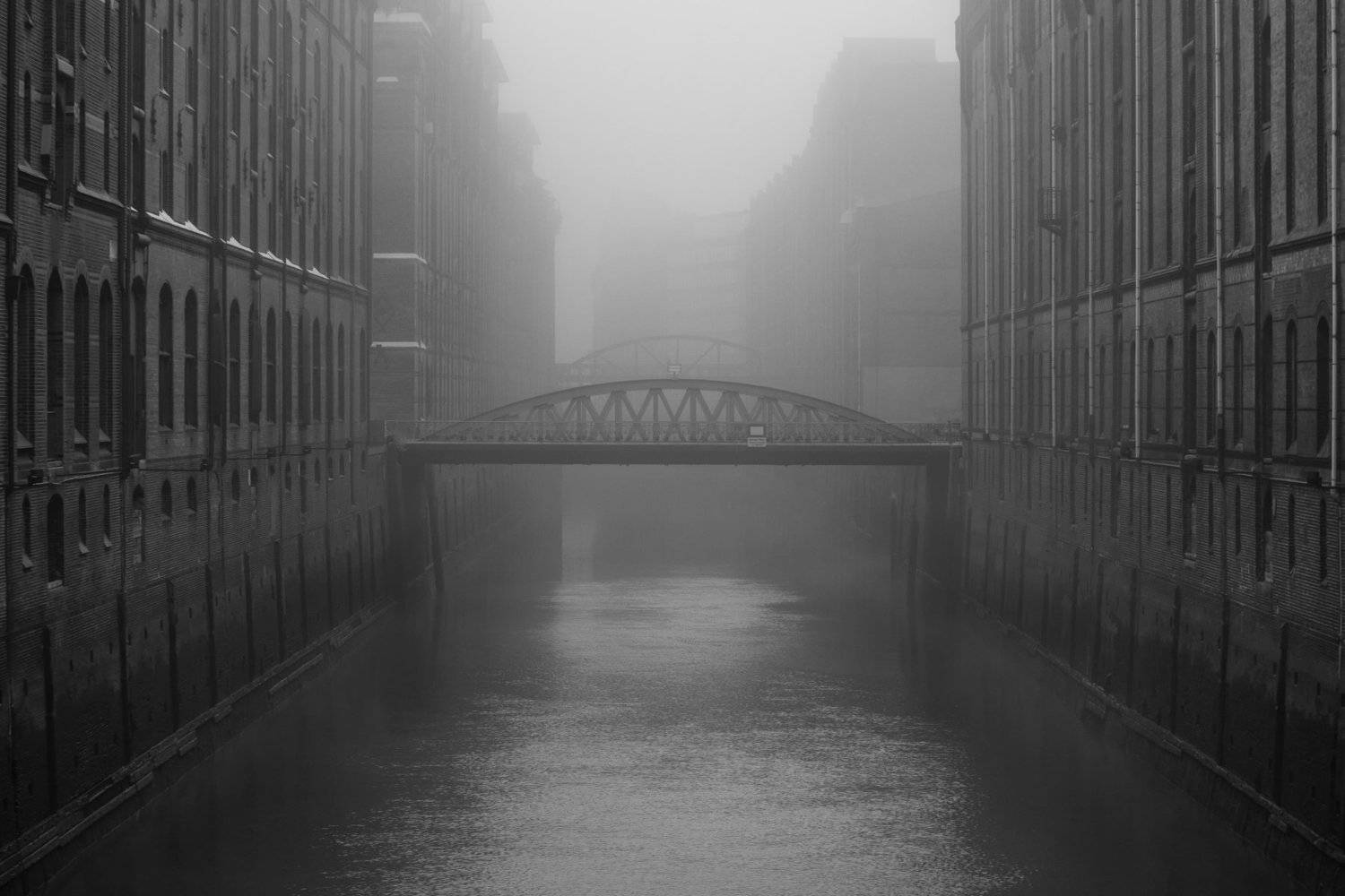 fog, mist, fleet, bridge, water, haze, mist, hamburg, Alexander Sch&ouml;nberg