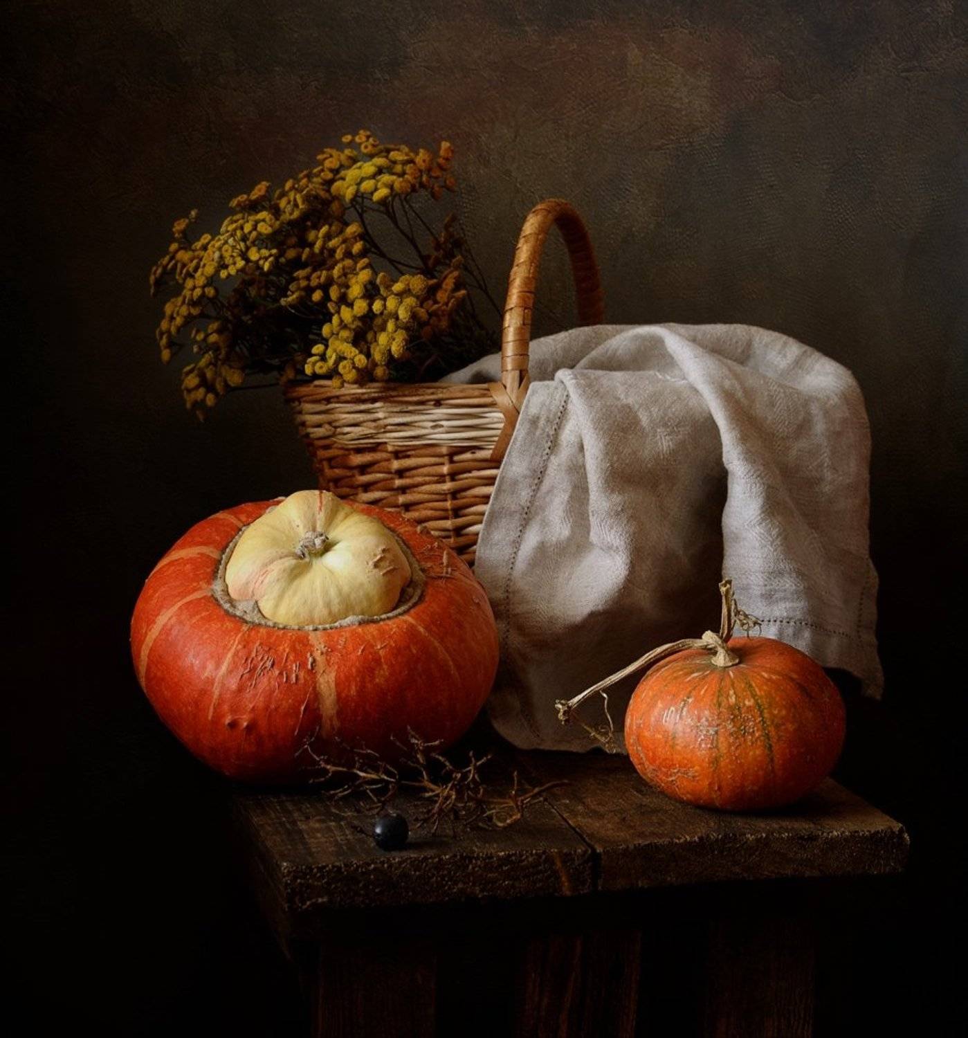 натюрморт,осень,пижма,тыква, Наталия К