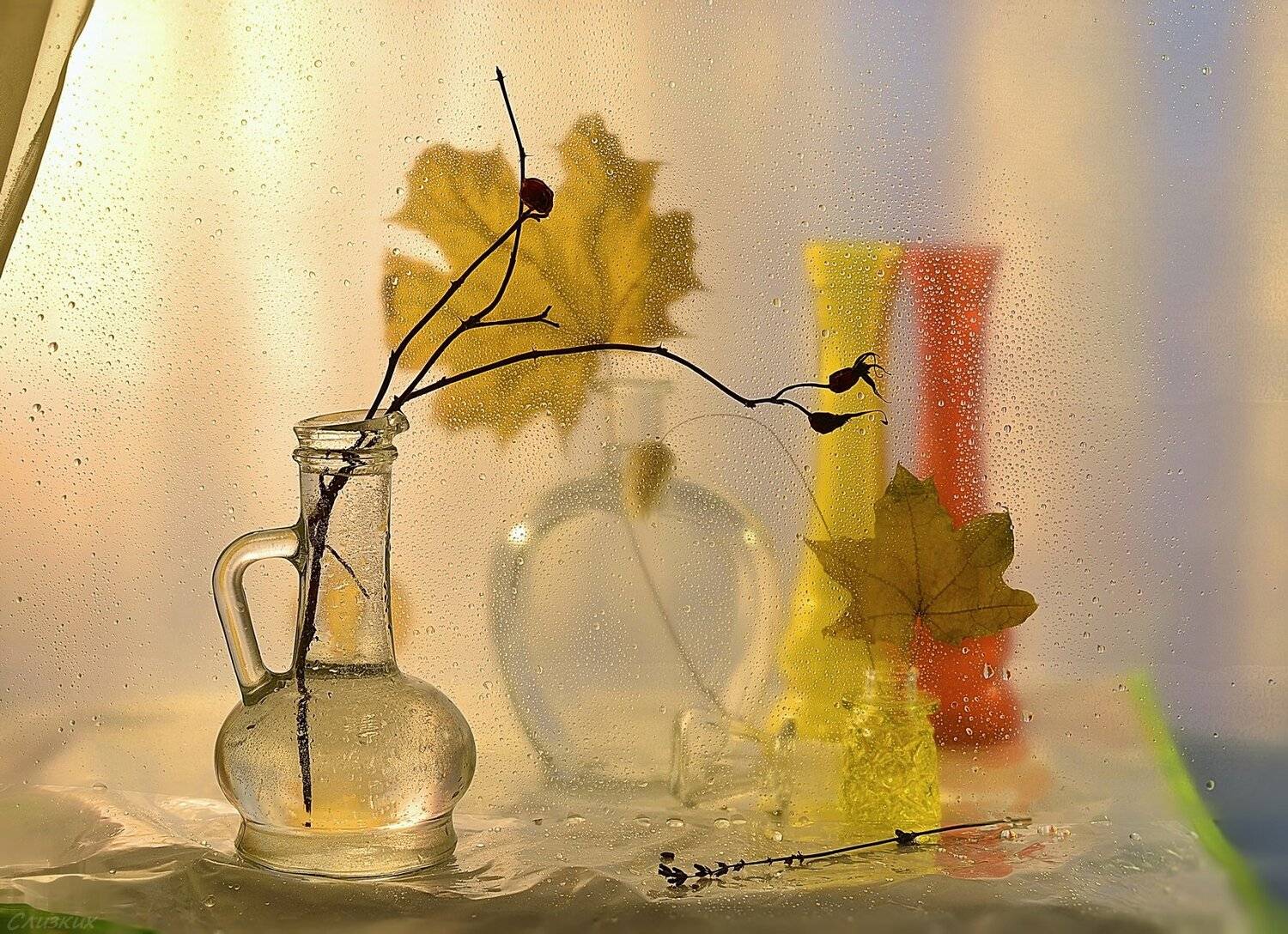 натюрморт,стекло,свет,флаконы,ваза, Инаида