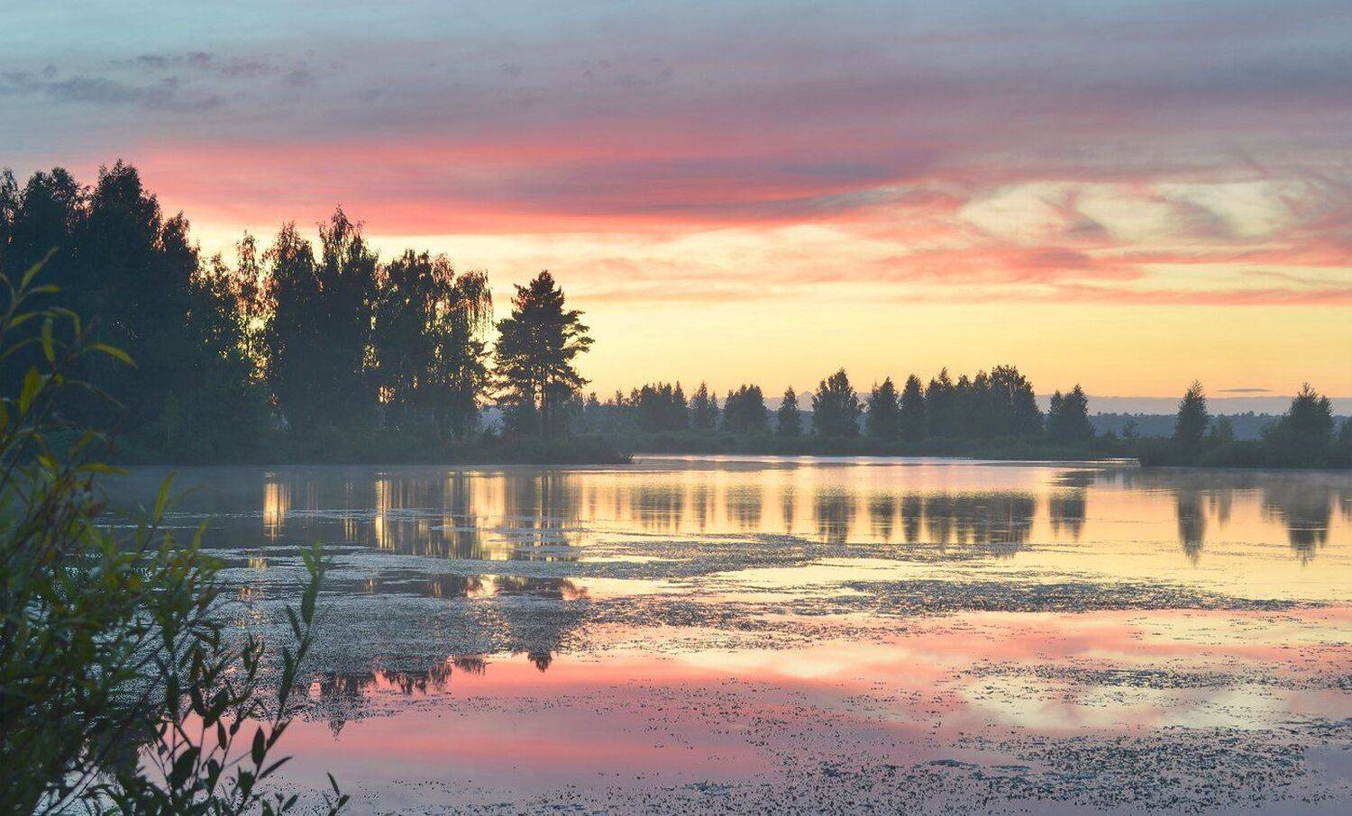 после заката, небо, краски, дымка, озеро, отражение, лето, август, тишина, Irina Shapronova