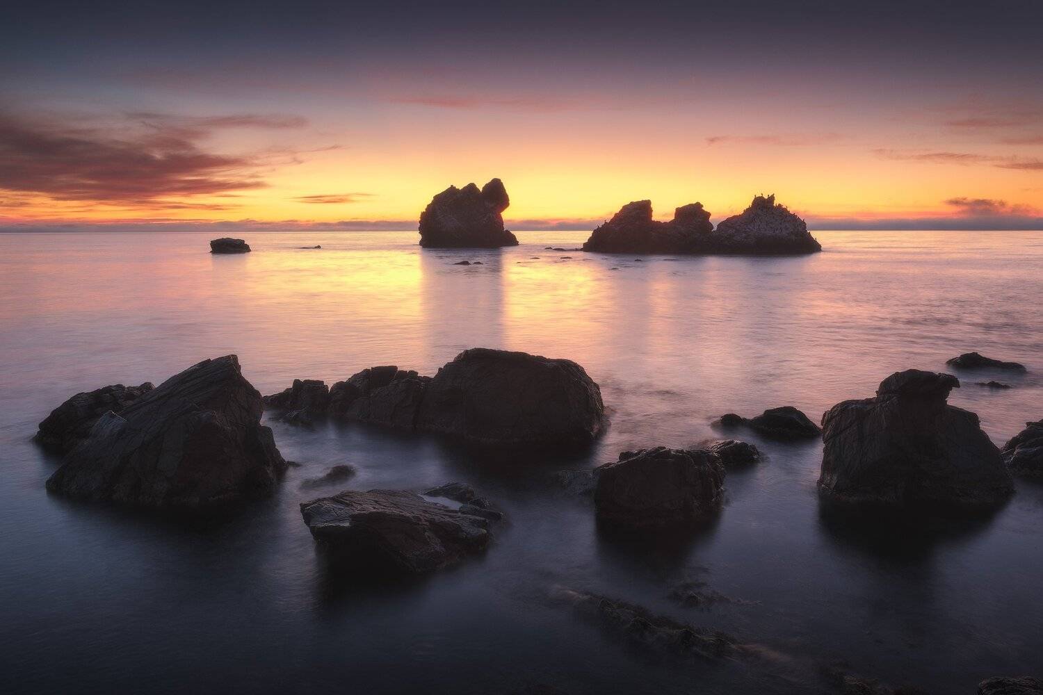 россия, крым, полуостров, пейзаж, природа, черное море, длинная выдержка, берег, камни, восход солнца, рассвет, Оборотов Алексей