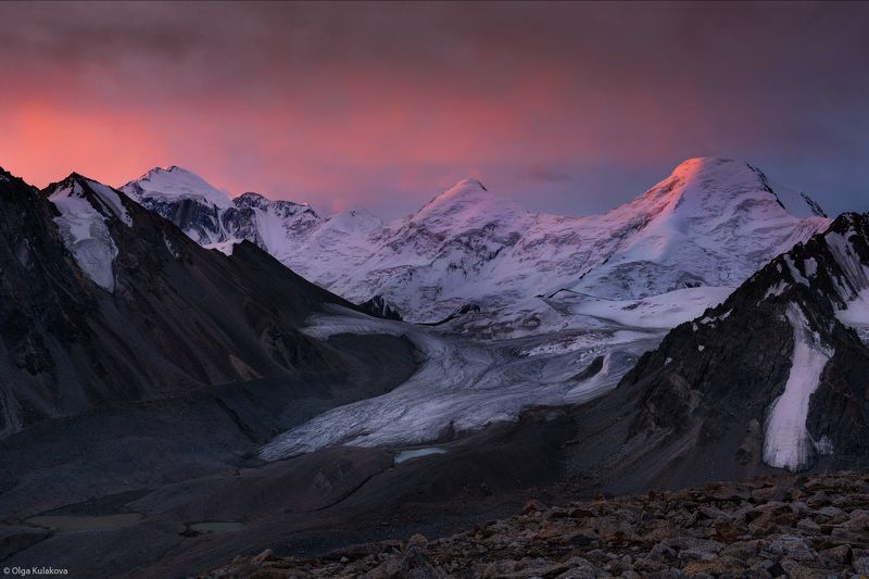 горы, баянкол, тянь-шань, рассвет, утро, пик мраморная стена, пик рго, пик карлытау, пик казахстан, пик баянкол, сарыджаз, центральный тянь-шань Рассвет уходящего лета фото превью
