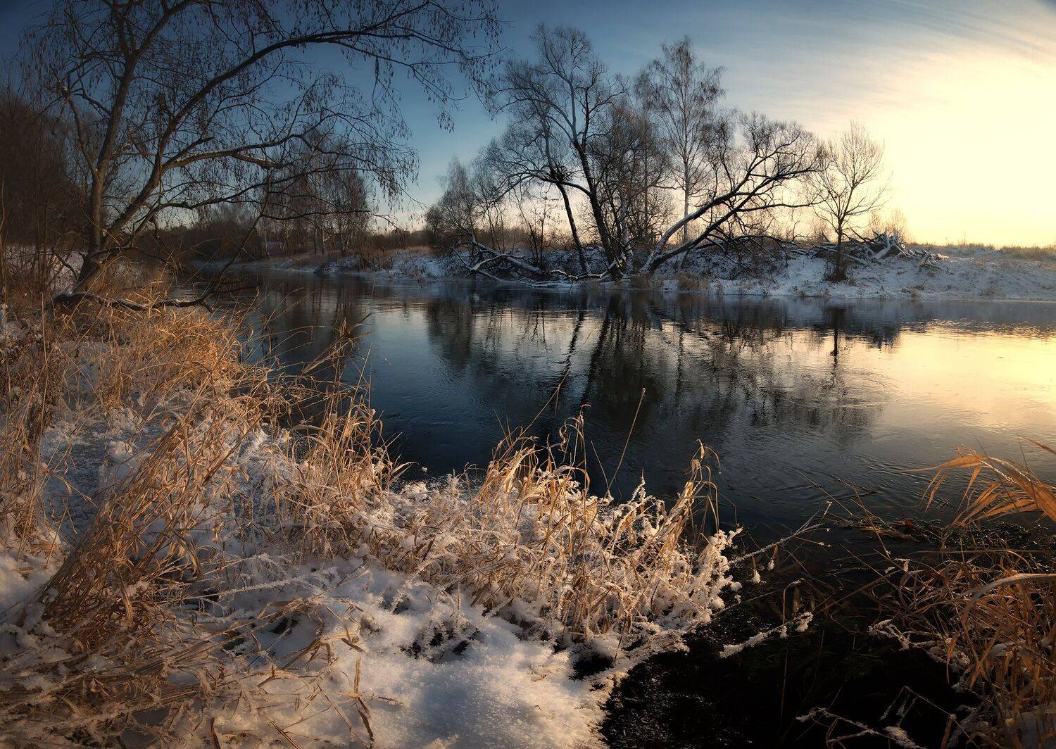лес, природа, пейзаж, зима, река, вода, ручей, подмосковье, Алексей Никонов