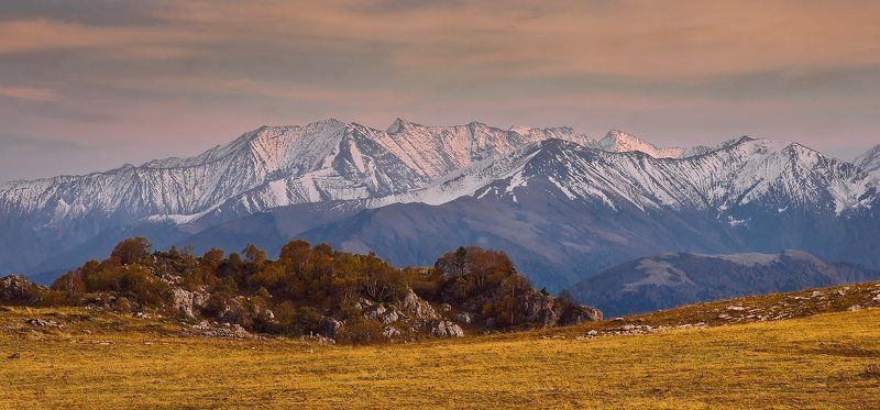 горы, кавказ, лаго-наки осень ВЕЧЕРЕЛО фото превью