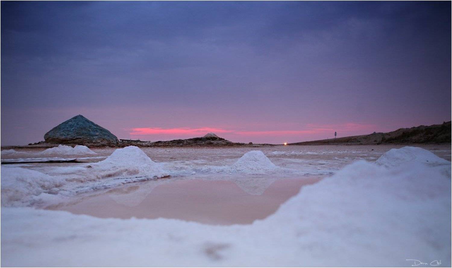 пустыня, сахара, озеро, тунис, соль, рассвет, Darn Cat