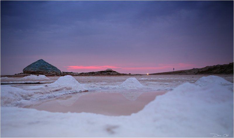 пустыня, сахара, озеро, тунис, соль, рассвет Соляное озеро в Сахаре фото превью