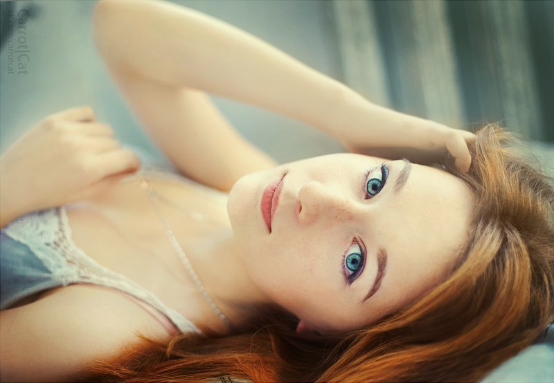 carrotcat , redhead , blue eyes , portrait Ann фото превью