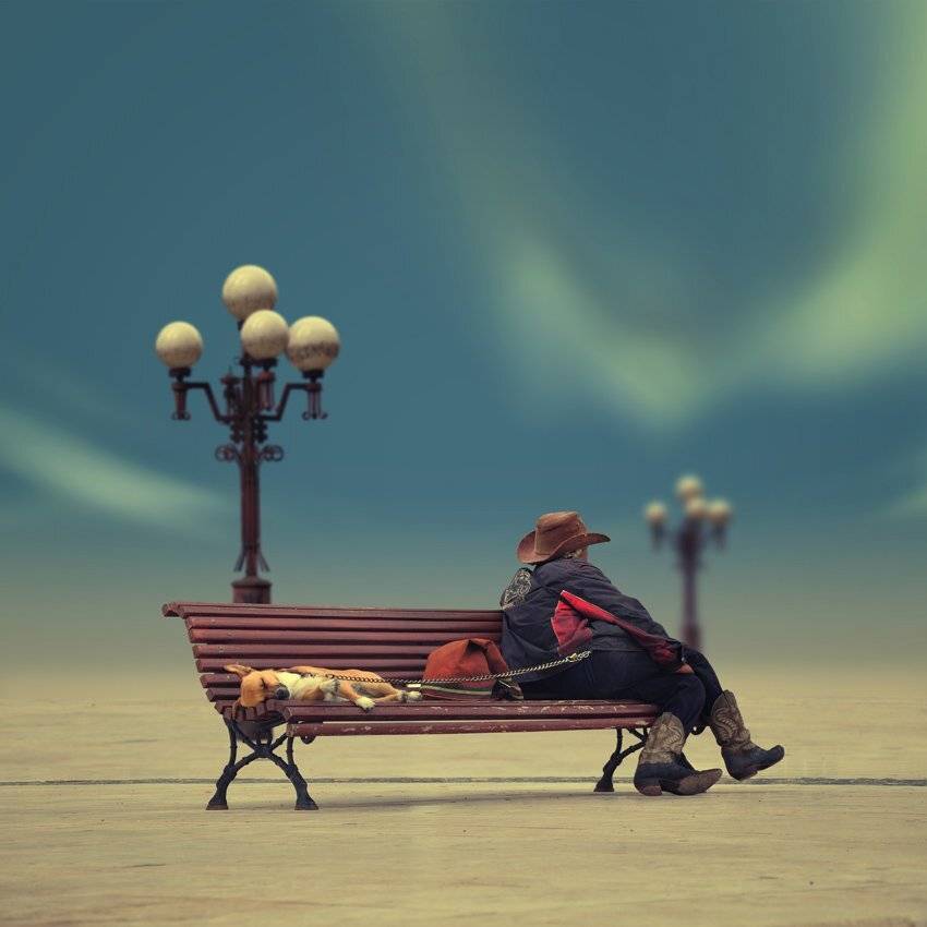 bog, man, bench, light pole, pole, sky, alone, Caras Ionut