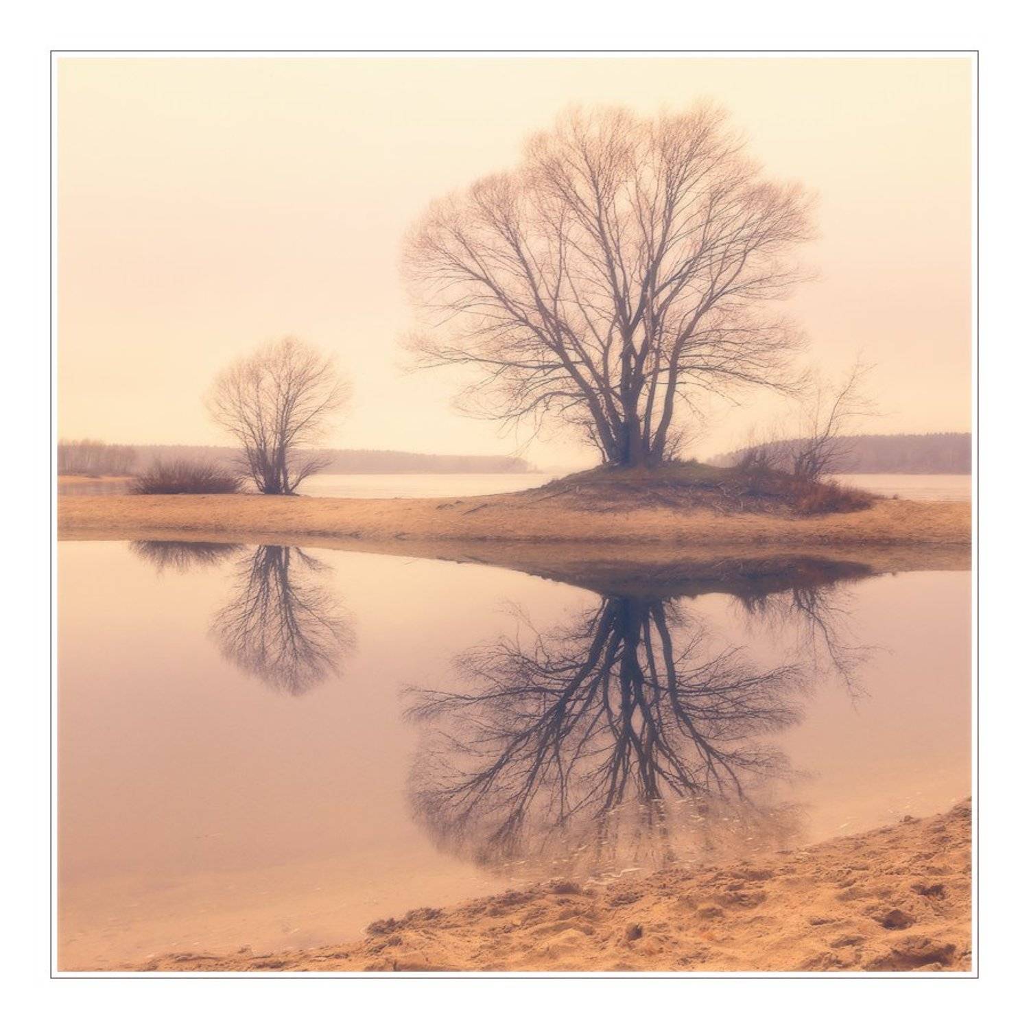 осень, пейзаж, утро, озеро, Oleg Dmitriev